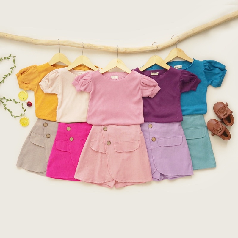 LITTLE CARACAL MASSIE SKORT ONESET BAJU ANAK SKORT ANAK FASHION ANAK PEREMPUAN 1-5 TAHUN