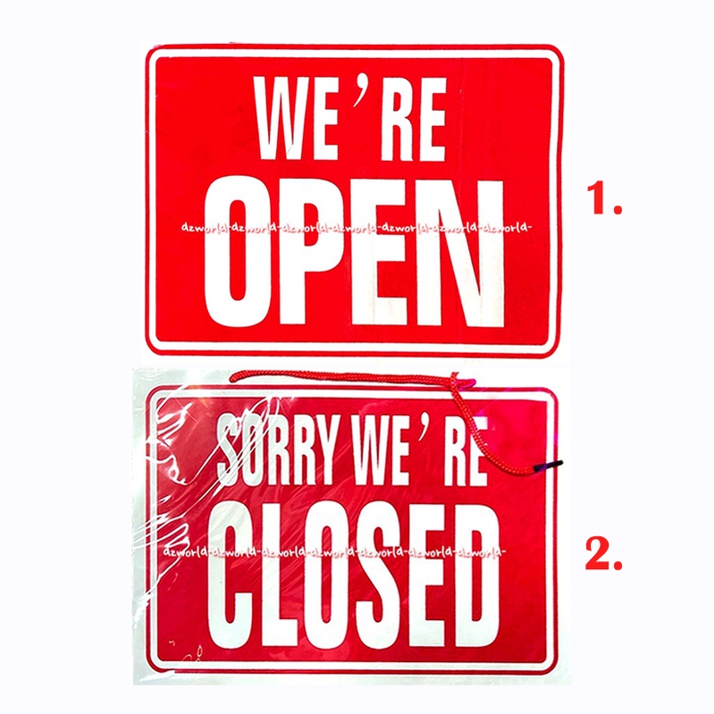 

Sorry We're Closed Yes We' re Open Sign Paper Kertas Penanda Toko Tutup Warna Merah Plang Pengumuman Buka Tutup Close Opened