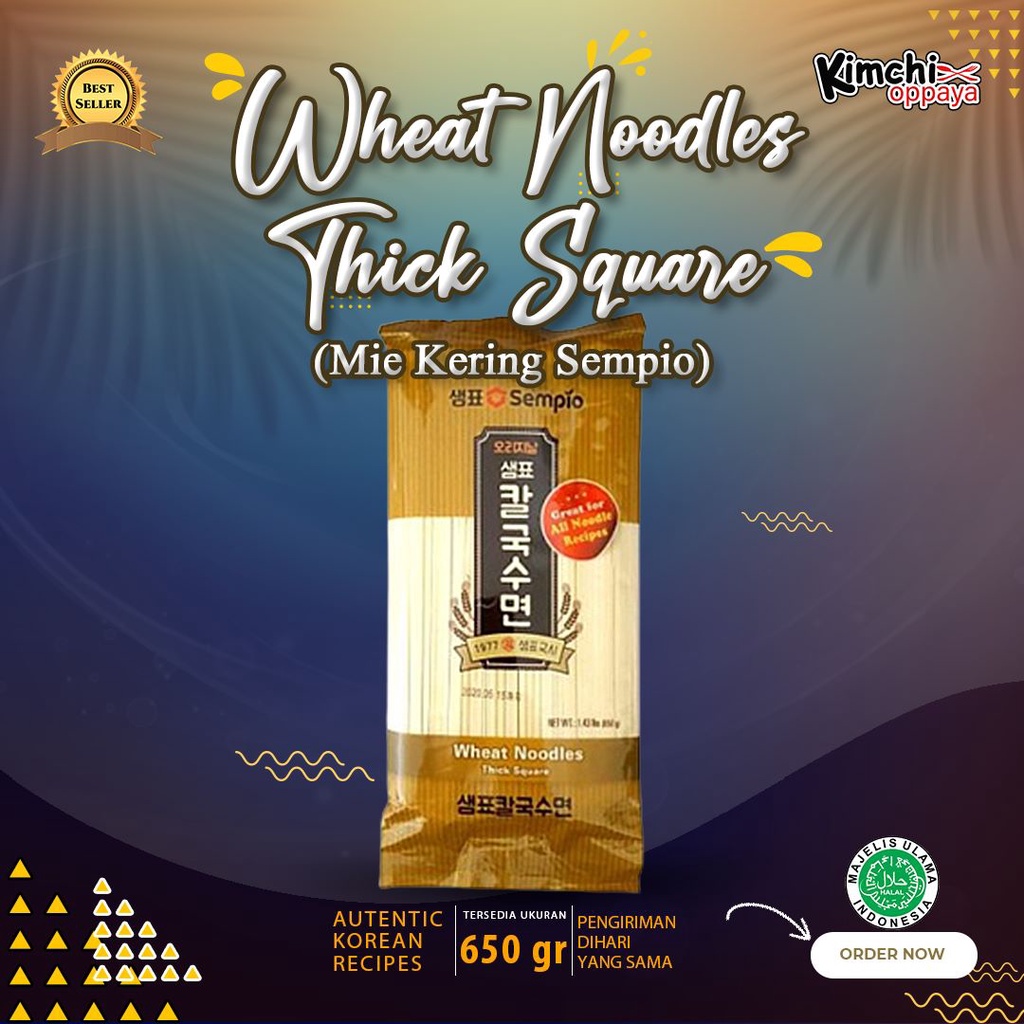 

Wheat Noodles Thick Square 650Gr Mi Kering Sempio Kalguksu Untuk Jjajang Mie