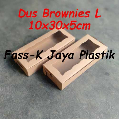 

Dus brownies L 30x10x5 cm kraft 275 gsm laminasi dalam / dus kraft brownis / dus bronis roti / dus kue per pcs