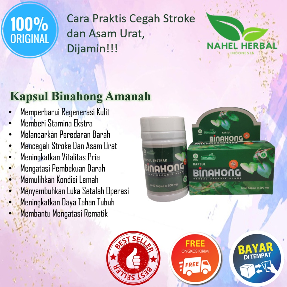 Obat Kolesterol Cina Herbal Jsr Bpom - Cod Kapsul Binahong Amanah Penyembuh Luka Asam Urat Tinggi As