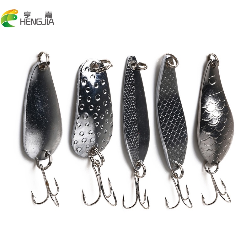 HENGJIA Umpan spoon sequins pancing metal payet fishing lure Metal swimbait kail hook fishing tackle 10g-20g