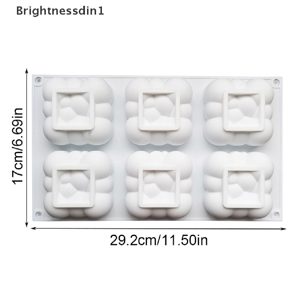[Brightnessdin1] 1pc 1/6-rongga Bentuk Awan 3D Cetakan Silikon Untuk Baking Dessert Dekorasi Mold Butik