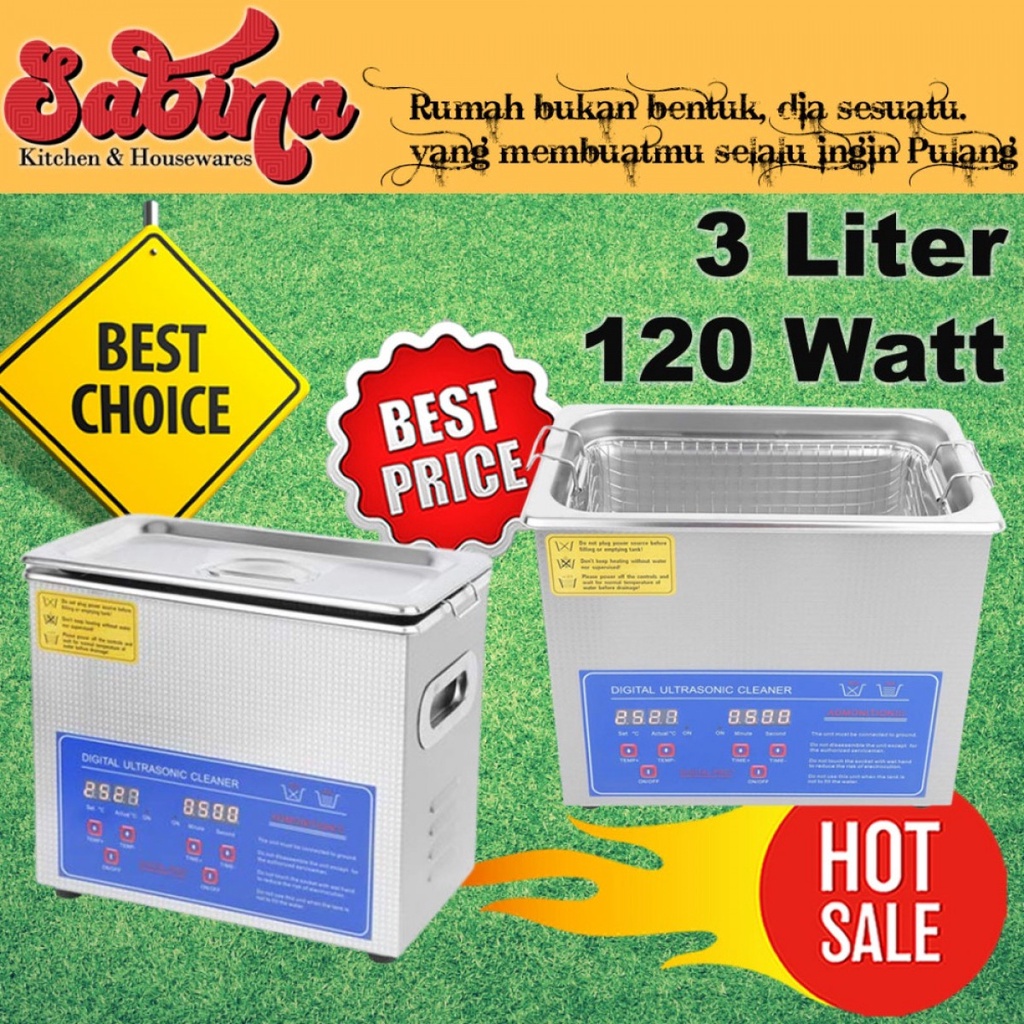 Mesin Pembersih Ultrasonic Cleaner 120W Cuci Perhiasan Lensa 3Liter