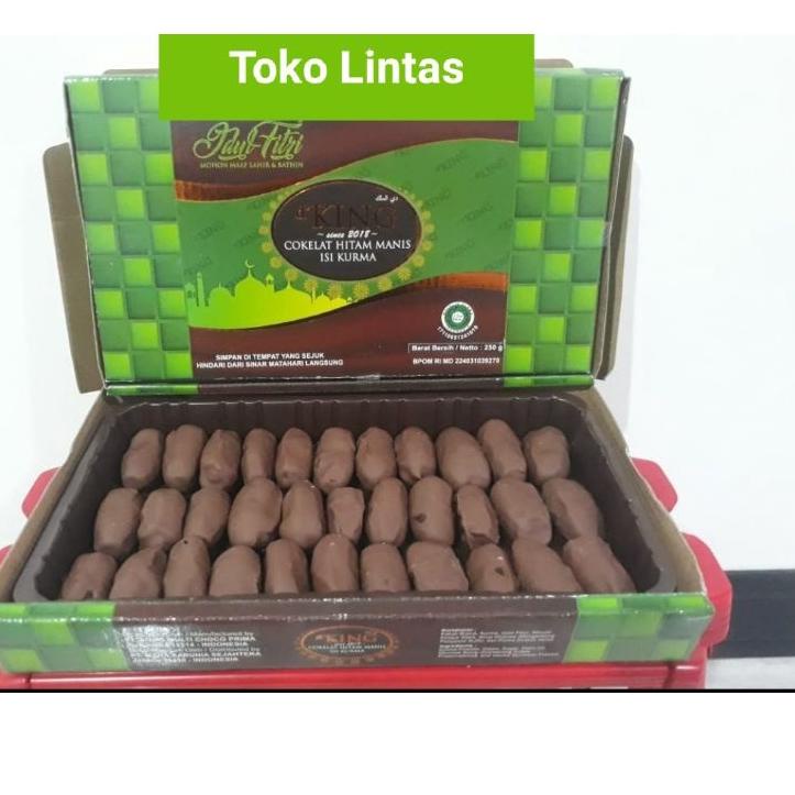 

Terbaik Cokelat Kurma D'King Coklat Hitam Manis Isi Kurma 1 dus isi 4 toples 