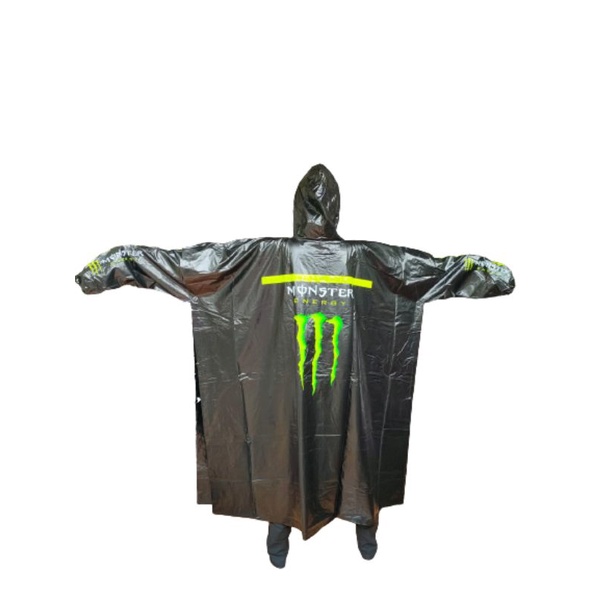 JAS HUJAN PONCO LENGAN HITAM &quot; MONSTER ENERGY &quot;