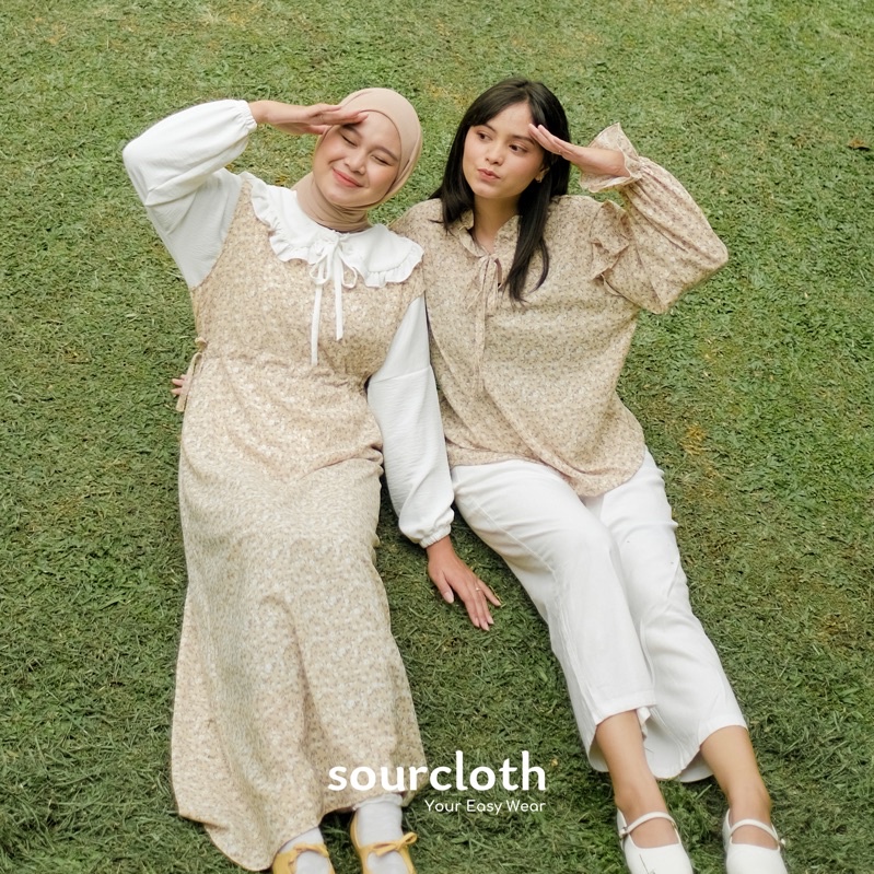 Vinna Overall - Set Overall dan Collar Shirt Gamis dan Dress