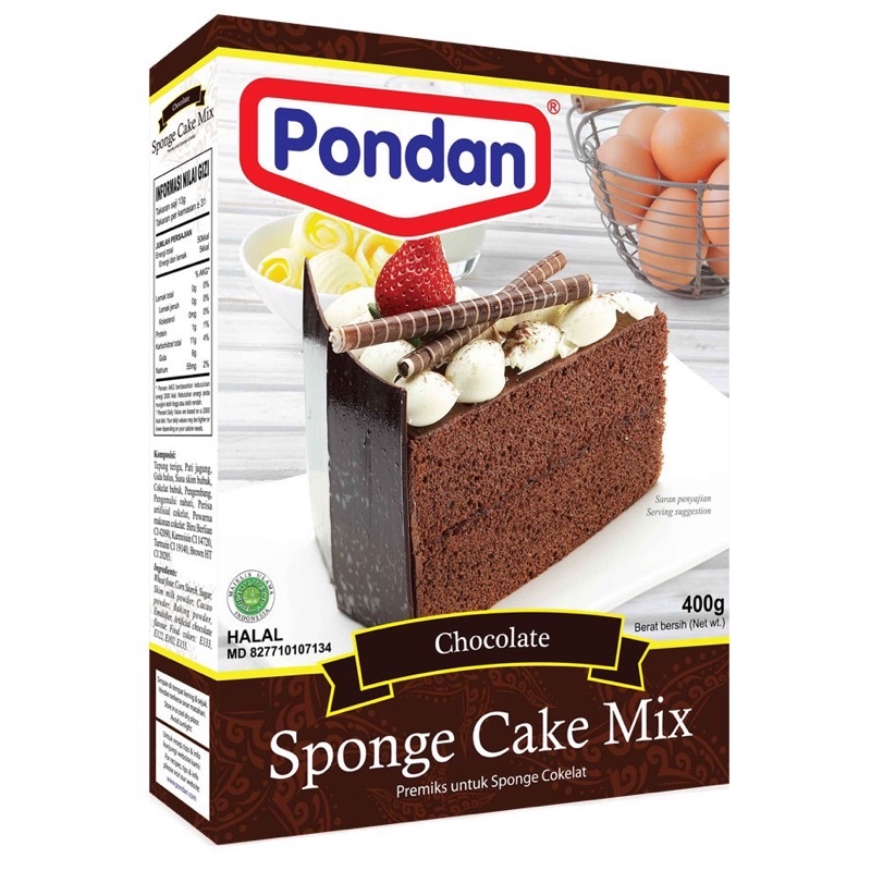 

pondan sponge cake mix rasa cokelat 400 gr