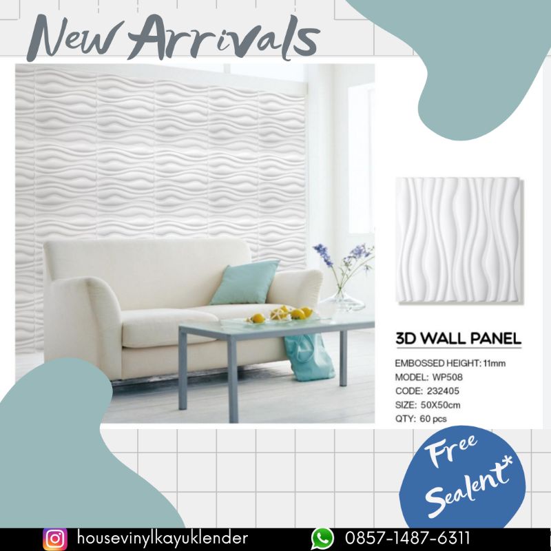 3D wall panel WP-508 timbul untuk interior ukuran 30 x 30