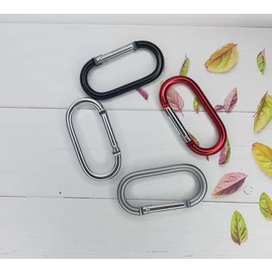 Carabiner D OVAL Polos Karabiner Gantungan Kunci Keychain Buckle Murah