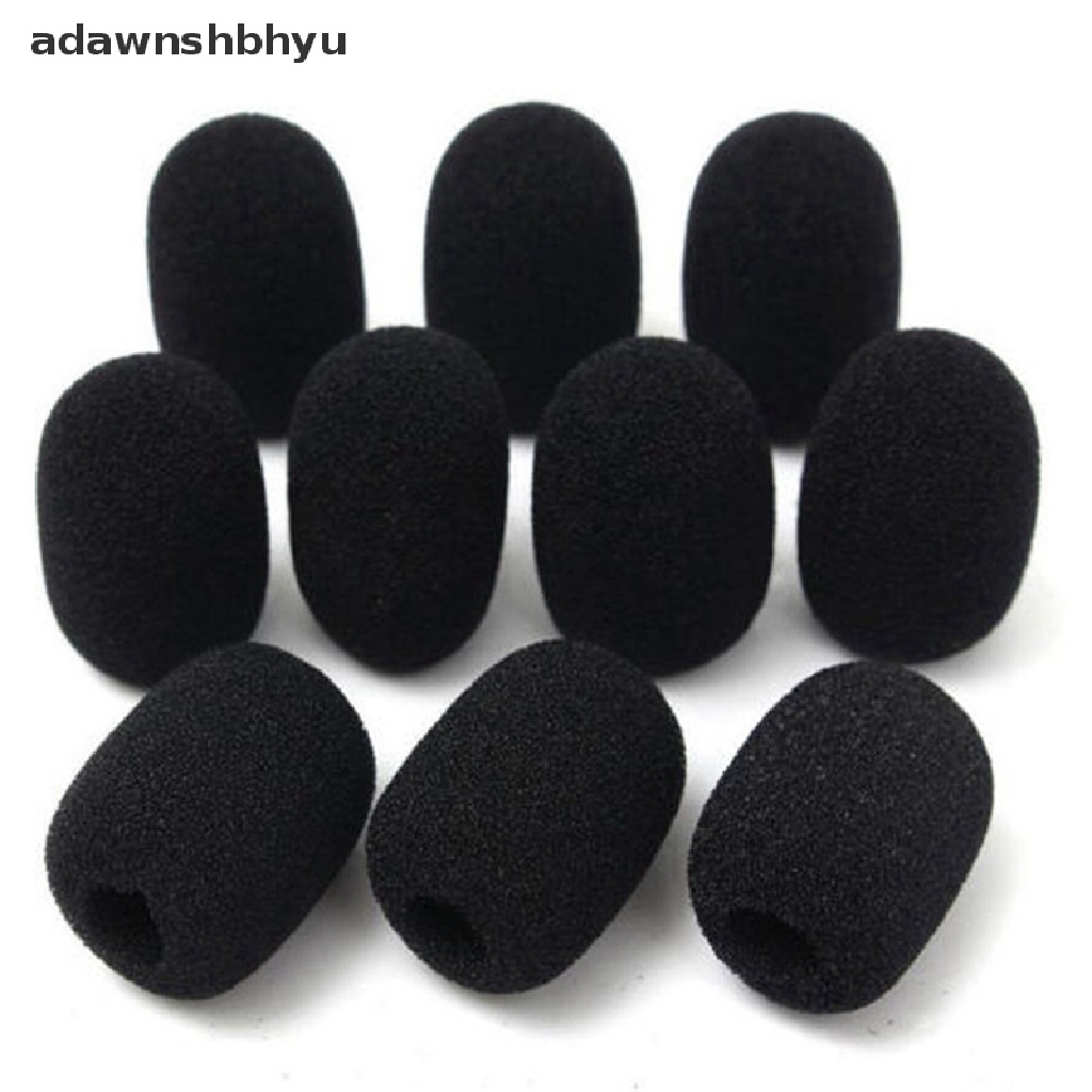 Adawnshbhyu 5PCS Mikrofon Headset Grill Kaca Depan Spons Busa Hitam Mic Cover ID