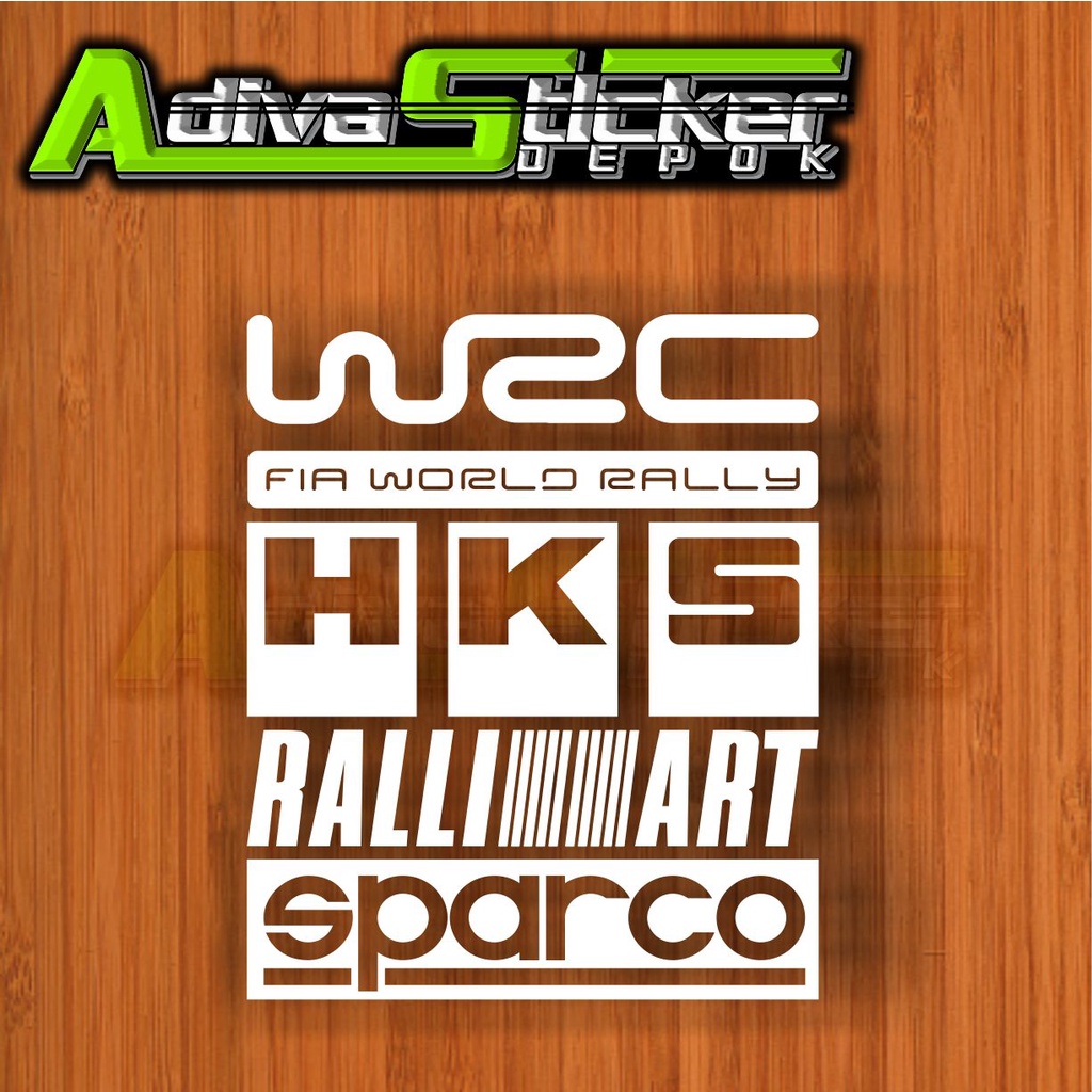 stiker sticker mobil set racing wrc ralliart hks set