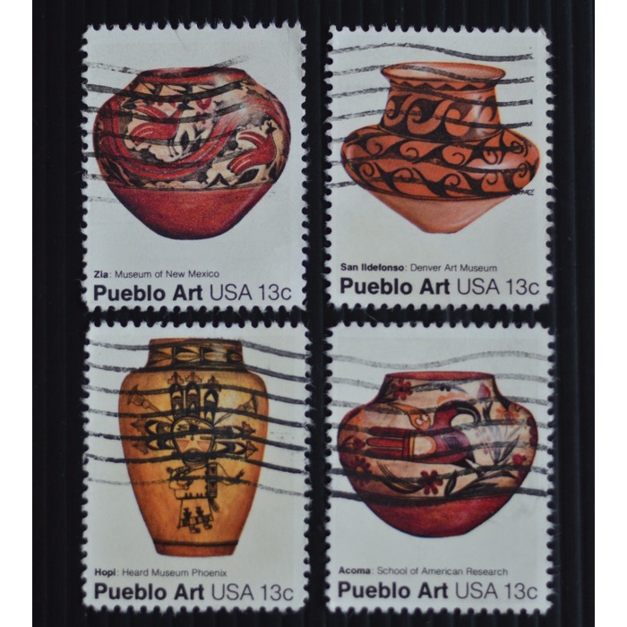 

✨NEW✨ - PERANGKO AMERIKA 1977 - AMERICAN FOLK ART - PUEBLO ART - USED