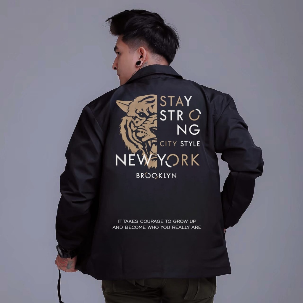 Jaket Coach Original Kualitas Distro/Jaket Pria Wanita/ Jaket Parasut/ Anti Air Gambar Harimau Naga 