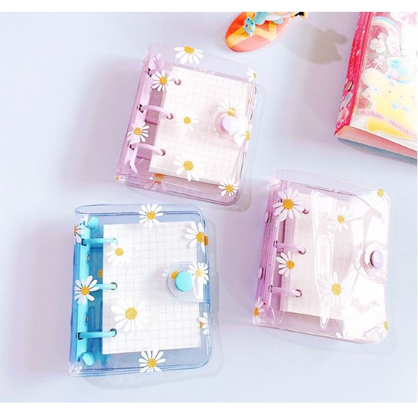

Binder mini 3 ring termasuk isi kertas refill 80 lembar motif bunga daisy aesthetic cute kawai