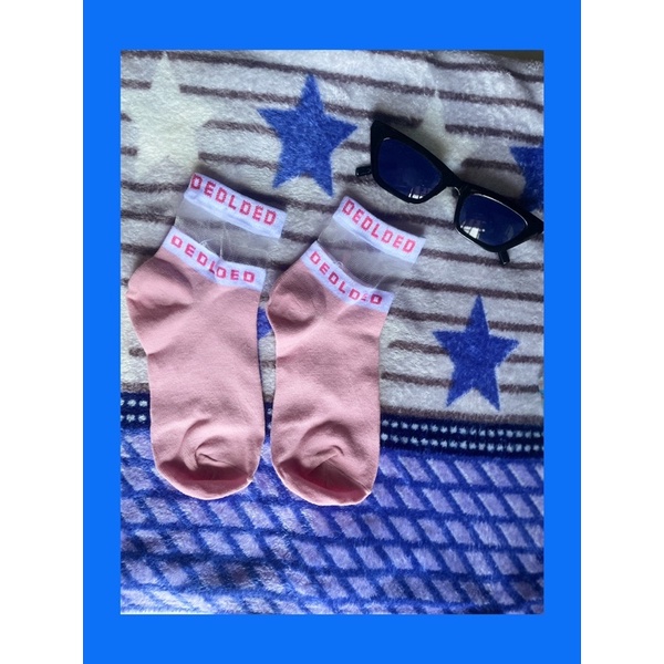 Kaos kaki Korea  Fashion Wanita / Kaos kaki Motif Transparan