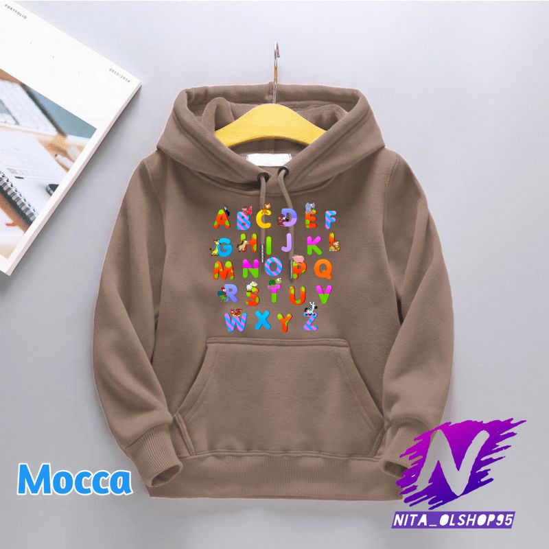 hoodie anak alphabet jaket huruf anak lucu