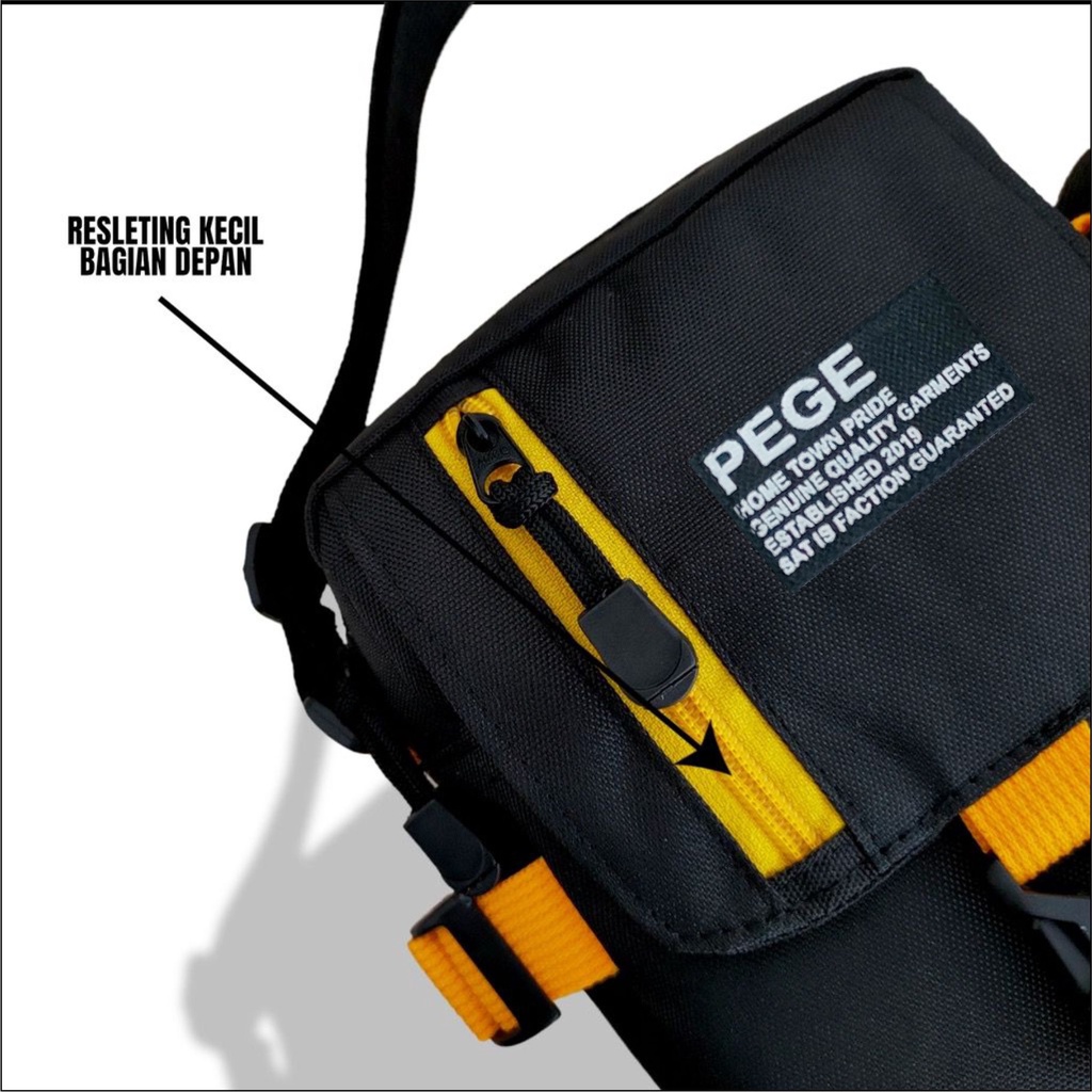 Tas Selempang Pria 2in1 PEGE Jaxton Model Slingbag Kombinasi Coklat - PG 8946