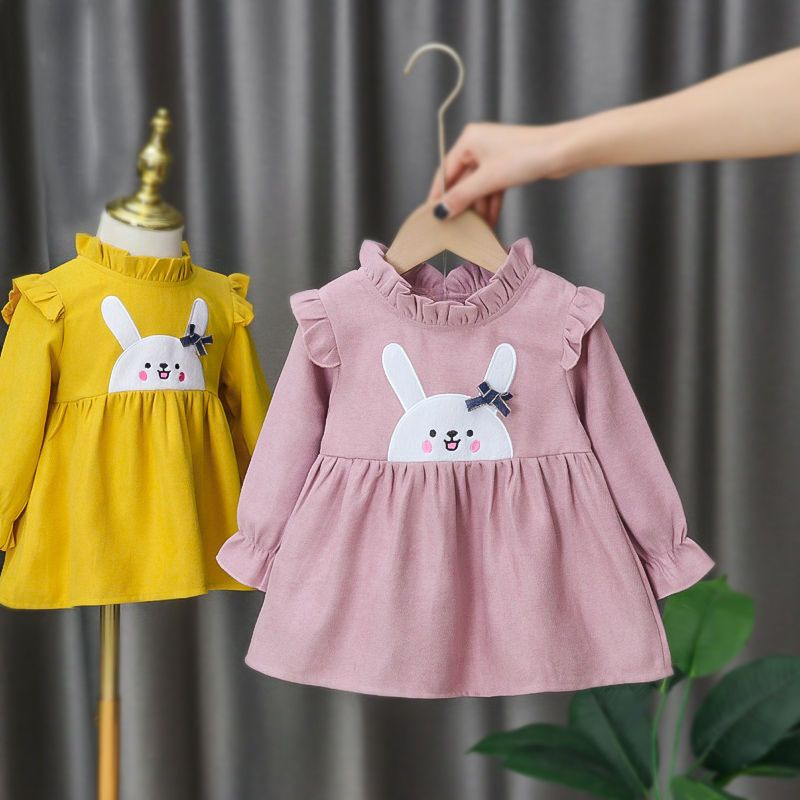 ( IMPORT ) DRESS ANAK PEREMPUAN 1-4 TAHUN WAYNE KIDS GAUN KELINCI PITA
