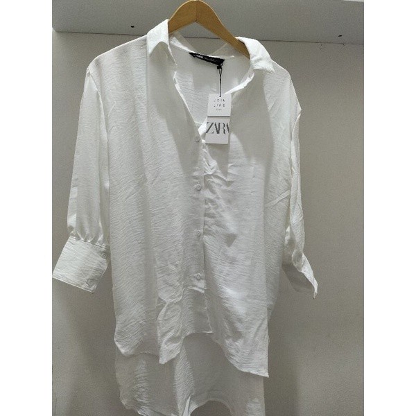 Terbaru Zr Top Oversize Linen Crinkle Women Baju Wanita Kemeja Import Premium