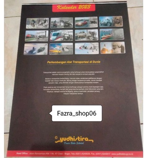 

Kalender / Almanak dinding tahun 2023 kertas hvs ukuran 38cm x 50cm