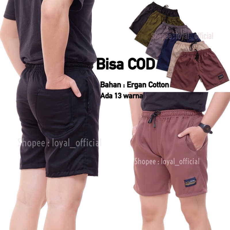 Loyal Celana Pendek Cowok Pria Boardshort Katun Premium M L XL