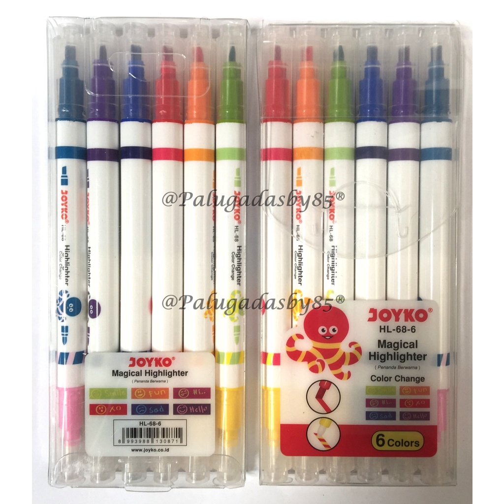 

(1 Set Isi 6 Pcs / 6 Warna) GROSIR Magical Highlighter Joyko HL-68-6 / Magical Highlighter Penanda