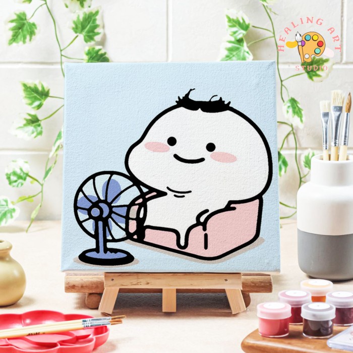 

Kanvas Paint By Number Pentol Stay At Home Canvas 20X20 Cm Painting Kit