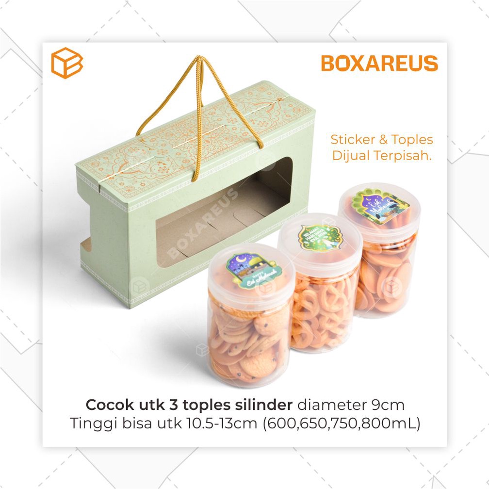 Box Toples Tabung Packaging Hampers Kemasan 3 Jar Silinder | PB139228