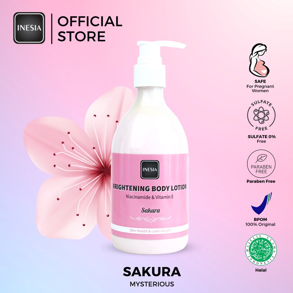 Ningrum - INNESIA Brightening Body Lotion 300ml | Lilibeth Midsummer Sakura | Body Lotion Pemutih Cepat Original BPOM - 6703