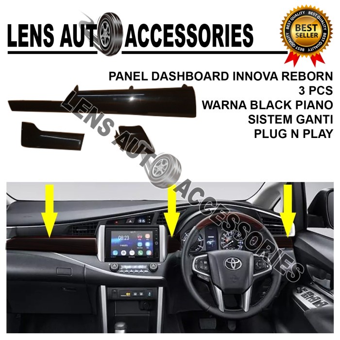 PANEL DASHBOARD INNOVA REBORN BLACK PIANO