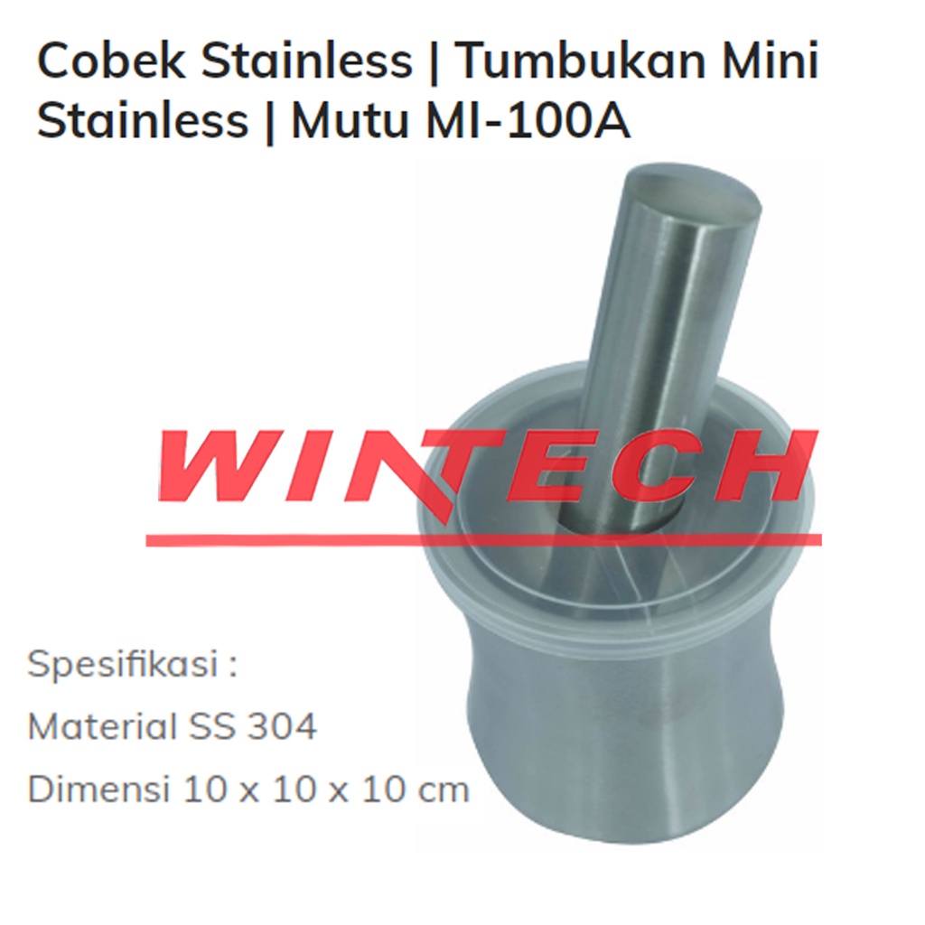 MUTU MI-100A Mortar Ingredient - Cobek Stainless -  Tumbukan Mini Stainless - Tumbukan Obat