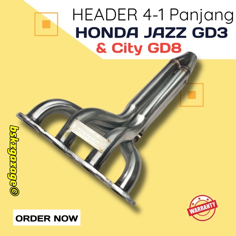 Knalpot Header Honda Jazz GD3 & City GD8 4-1 Panjang
