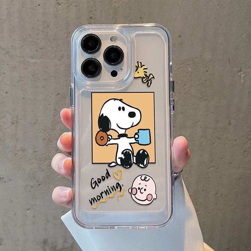 Lucu Minum Dong Soft Phone Case Kompatibel Untuk IPhone Casing14 11 13 12 Pro XS Max X XR 78 6 6S Plus Shockproof Transparan TPU Cover