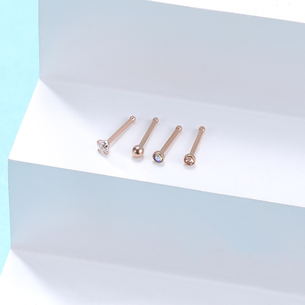 20pcs/lot Nose Stud Set Kristal Tindik Hidung Hidung Tindik Telinga Hidung 316L Stainless Steel Nose Stud Set Hidung Tindik