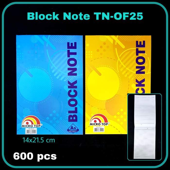 

Block Note MICROTOP TN-OF25 / Memo / Bloc Note / Buku Memo - Kuning