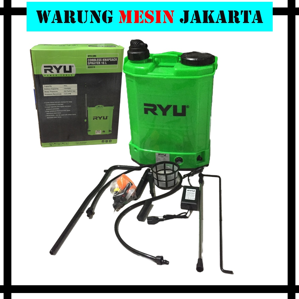 RYU Alat Semprot Pertanian Electric Battery Sprayer 2 in 1 (16 L) RS16 Ryu Semprot Hama Elektrik Man