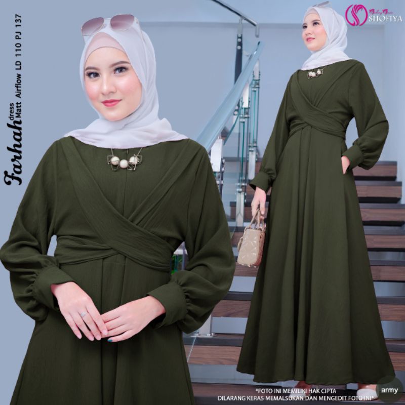 [READY BARU ] BELVANA BY SHOFIYA FASHION MUSLIM GAMIS DRESS MEWAH KEKINIAN ADEM KANCING BELAKANG TALI PINGGANG