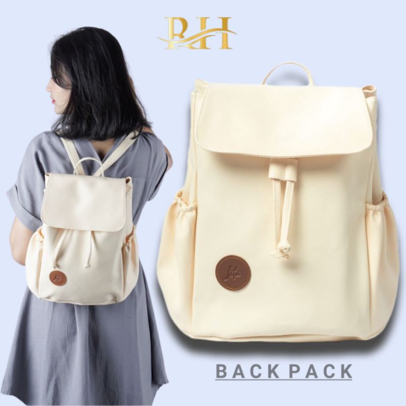 Rhatu.id - HILDA - Tas Ransel Wanita , Cream, Hitam, Ping, Abu