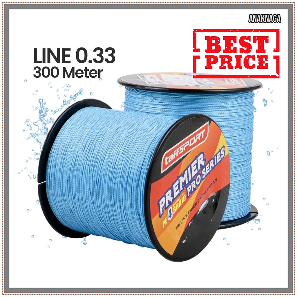 Senar PE Benang Tali Pancing Braided 300M - Biru 0.33mm - OMTHASBL