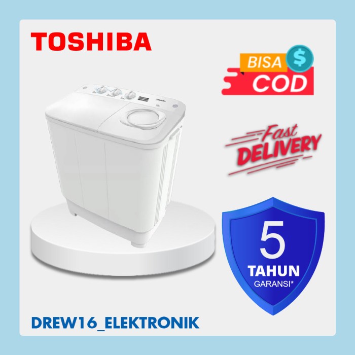 MESIN CUCI 2 TABUNG TOSHIBA VH-H75MN. 7.5 KG ORIGINAL