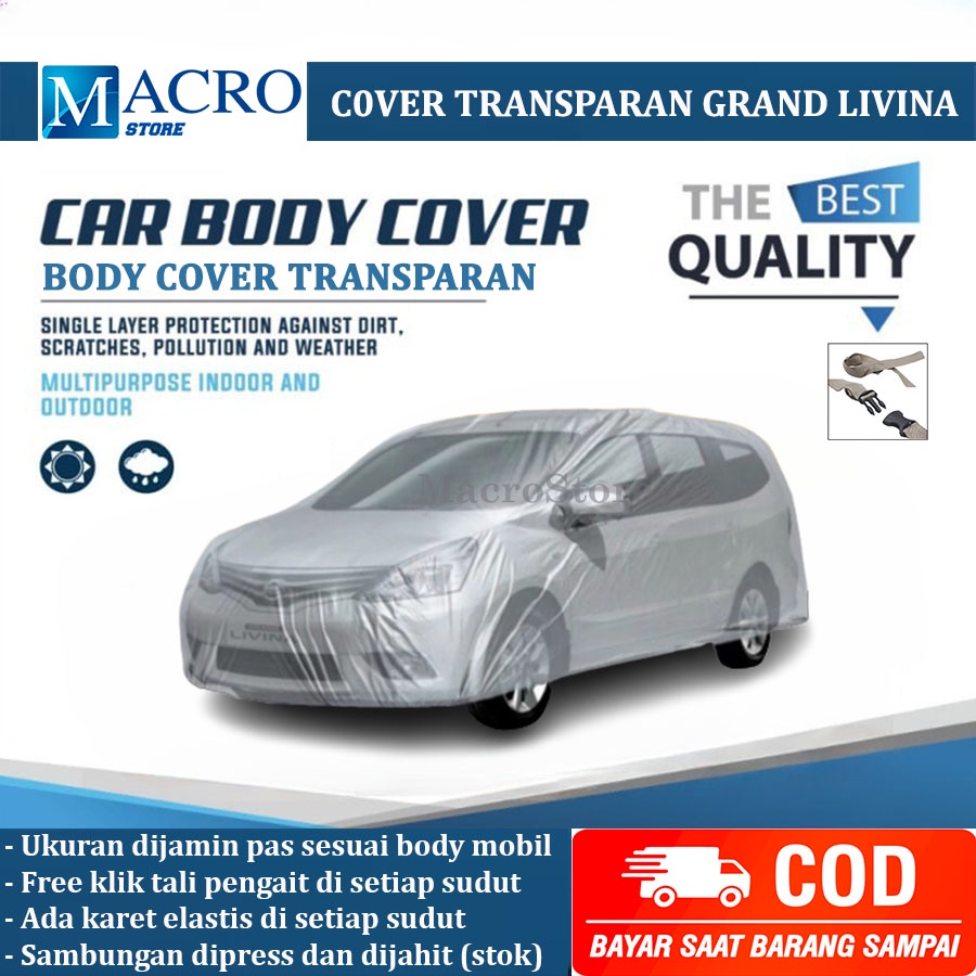 Sarung Cover Mobil Transparan Grand Livina / Mantel Penutup Mobil Grand Livina Plastik Bening Tebal 