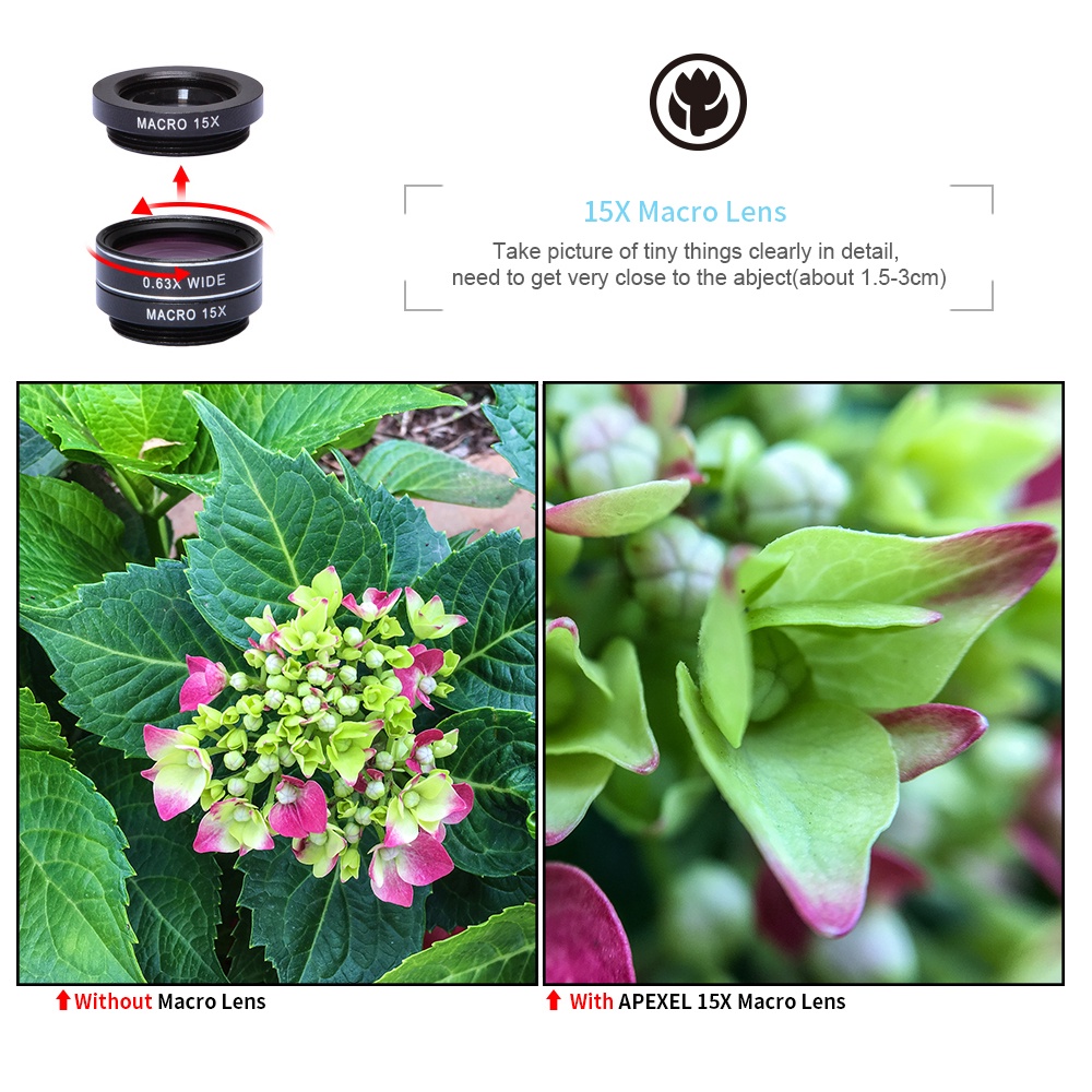 APEXEL 7 in 1 Lensa Eksternal Lens Kit APL-DG7 - APL-DG7