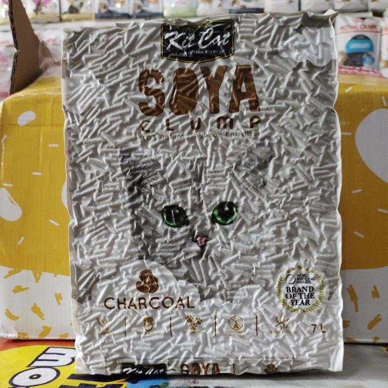 Pasir kucing Soya kit cat Soya 7L aroma charcoal