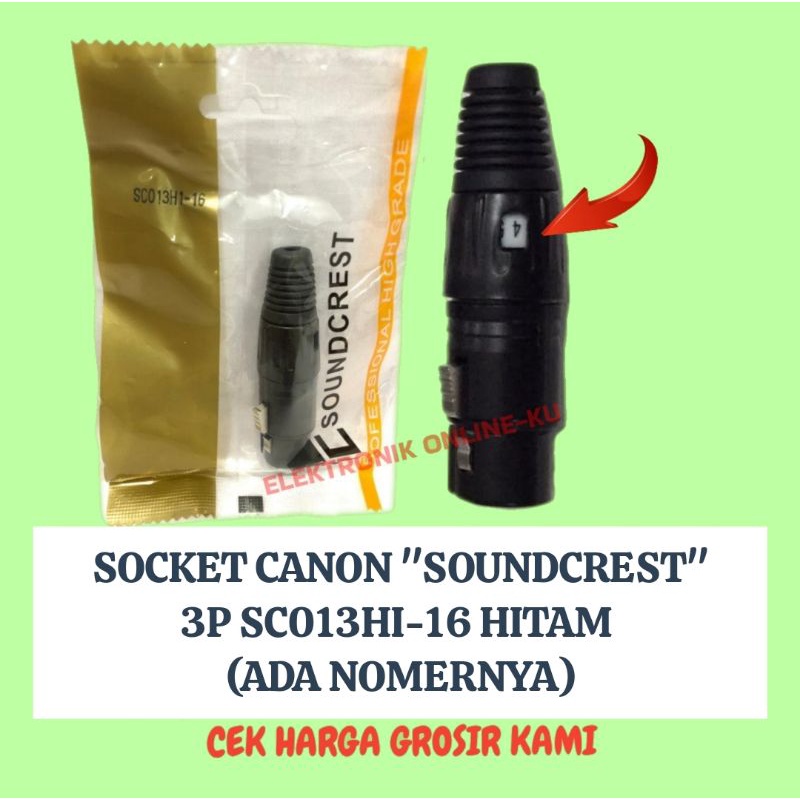 SOCKET CANON XLR FEMALE SOUNDCREST 3PIN SC013H1-16 (ADA NOMERNYA)