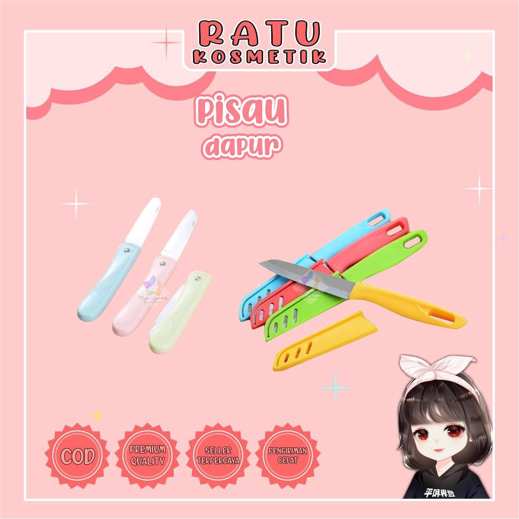 ❤ RATU ❤ Pisau Dapur Ukuran Kecil Mini Pisau Dapur Kitchen Knife Pengupas Buah Sayur Serbaguna | Pisau Lipat Stainless