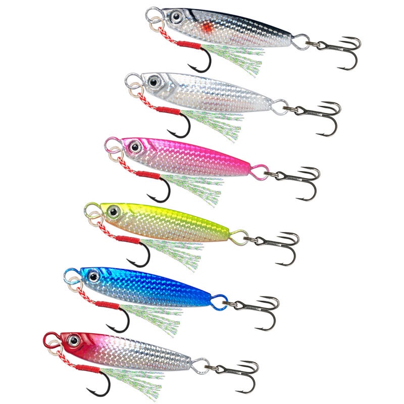 Baru Jigging Hook Memancing Spinner Umpan 7g/10g/15g/20g/30g Laser Metal Jig Sendok Umpan Pancing