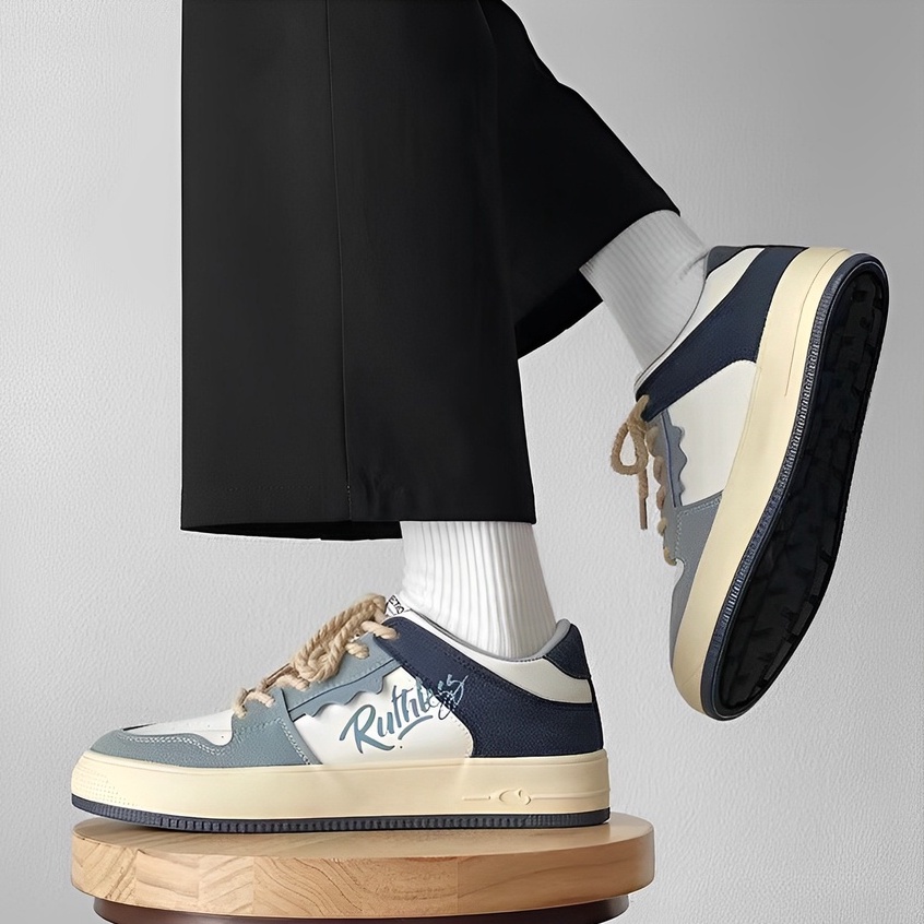 Highland Sepatu Pria Casual Import Sepatu Sneakers Trendy Tali KSR113