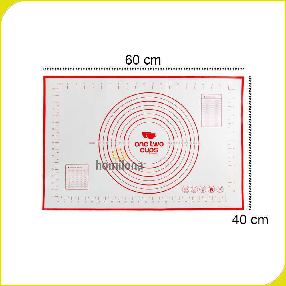 One Two Cups Silicone Mat Alas Adonan Pizza Martabak 40x60CM - JJ63112