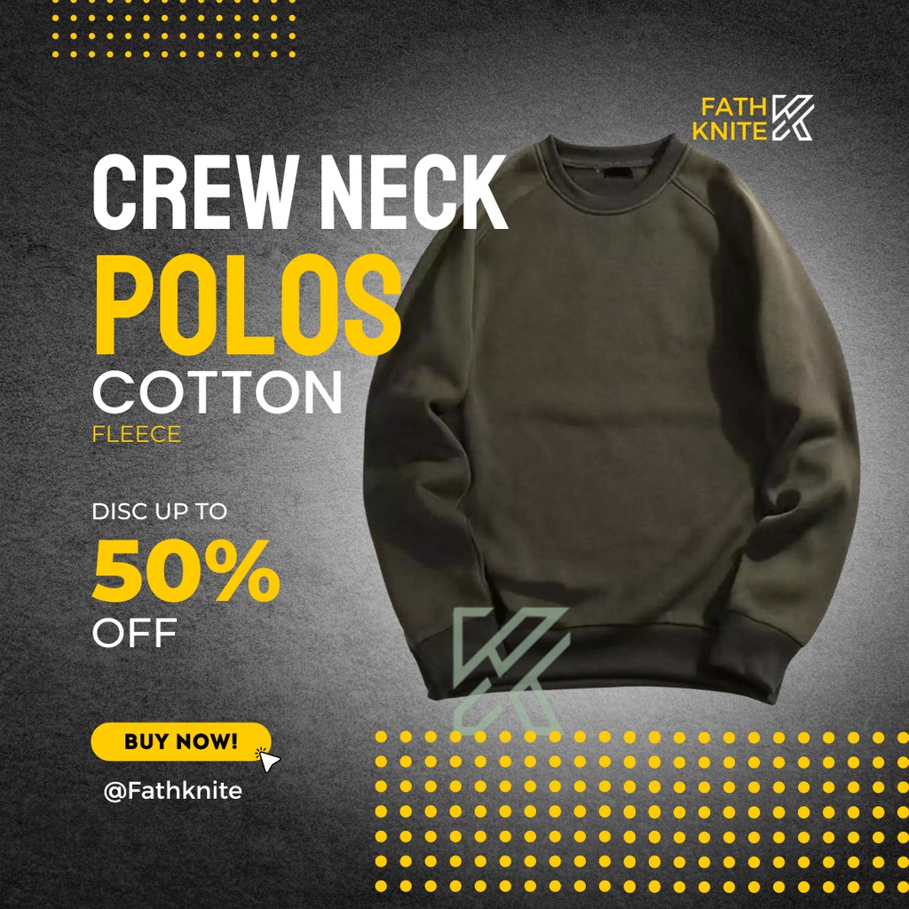 Sweater crewneck oblong S-XXXL  Sweater Crewneck polos Sweater Fleace Sweater Pria Dan Wanita